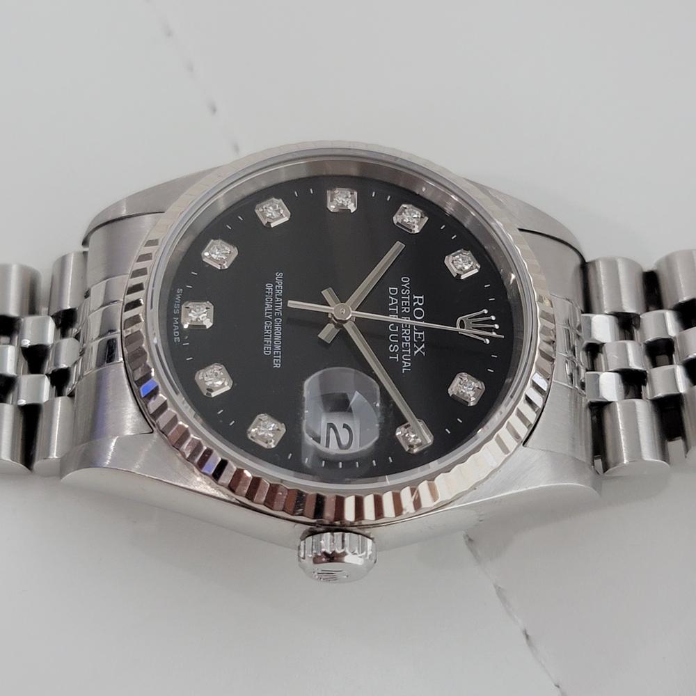 Men's Mens Rolex Oyster Datejust 16234 18k SS Automatic Diamond Dial 2000s RJC111
