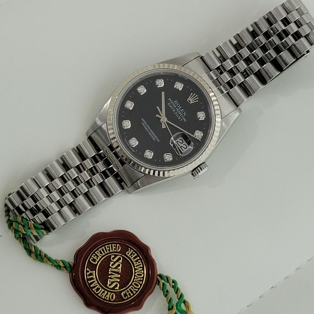 Mens Rolex Oyster Datejust 16234 18k SS Automatic Diamond Dial 2000s RJC111 1