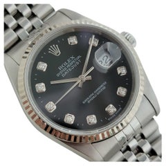 Mens Rolex Oyster Datejust 16234 18k SS Automatic Diamond Dial 2000s RJC111