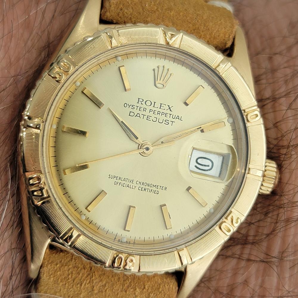 Mens Rolex Oyster Datejust 1625 Thunderbird 18k Gold 36mm Automatic 1960s RA432 8