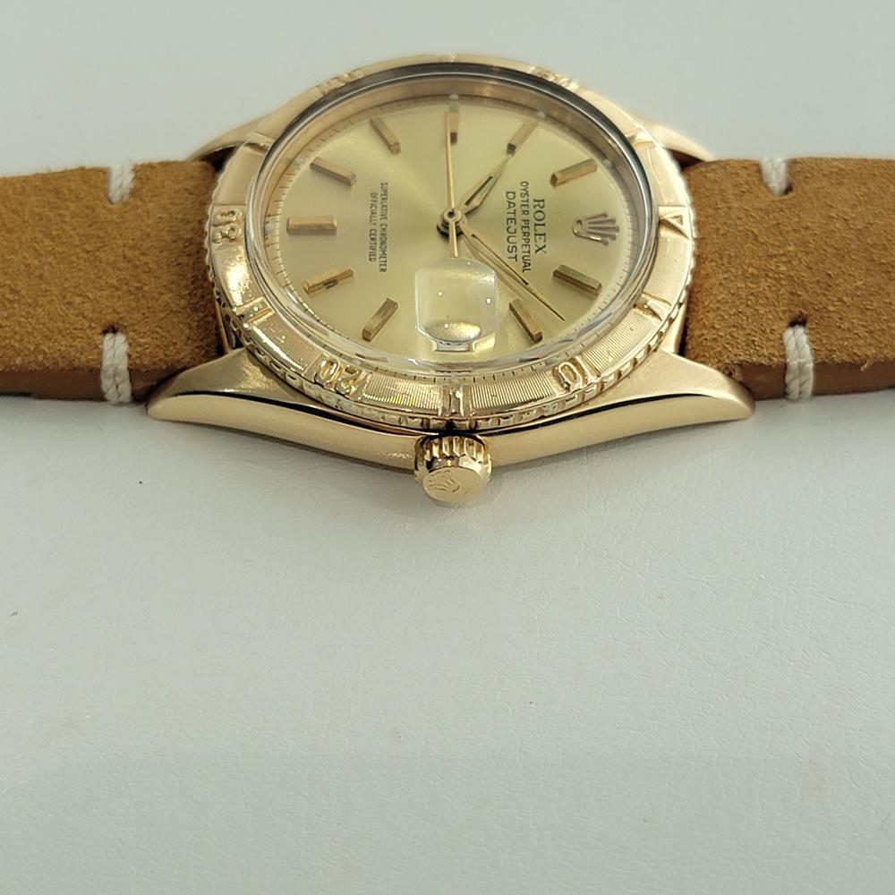 Men's Mens Rolex Oyster Datejust 1625 Thunderbird 18k Gold 36mm Automatic 1960s RA432