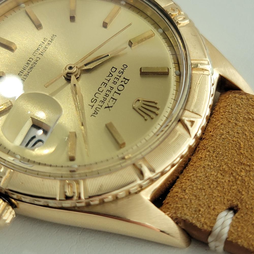 Mens Rolex Oyster Datejust 1625 Thunderbird 18k Gold 36mm Automatic 1960s RA432 1