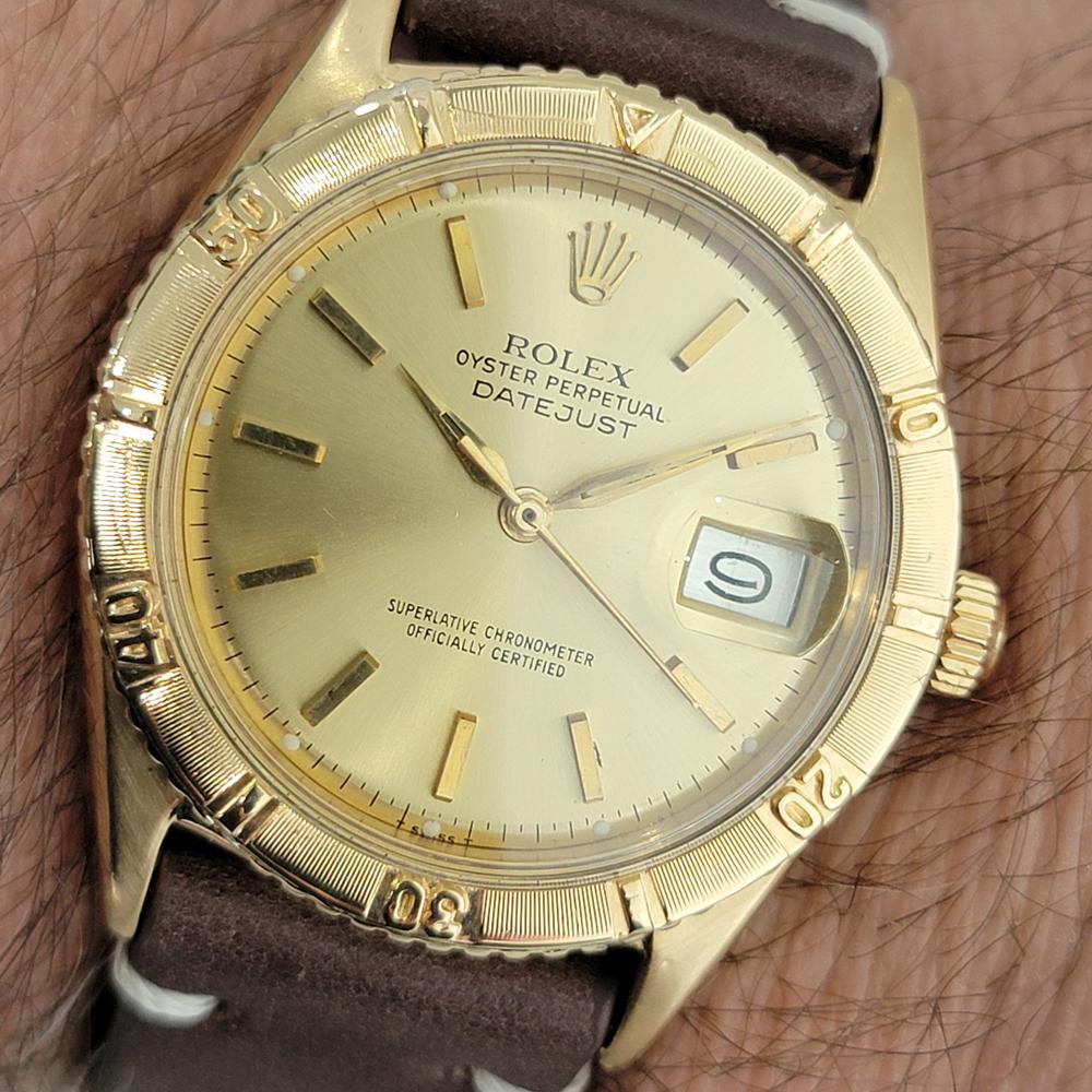 Mens Rolex Oyster Datejust 1625 Thunderbird 18k Gold 36mm Automatic 1960s RA432B 8
