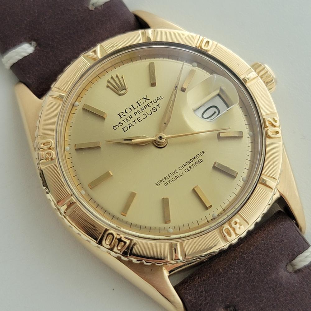 Retro Mens Rolex Oyster Datejust 1625 Thunderbird 18k Gold 36mm Automatic 1960s RA432B
