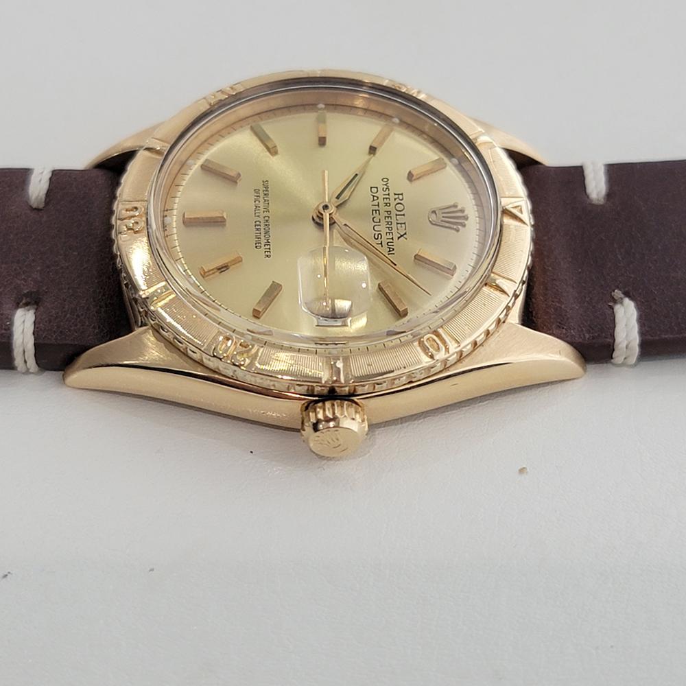 Men's Mens Rolex Oyster Datejust 1625 Thunderbird 18k Gold 36mm Automatic 1960s RA432B