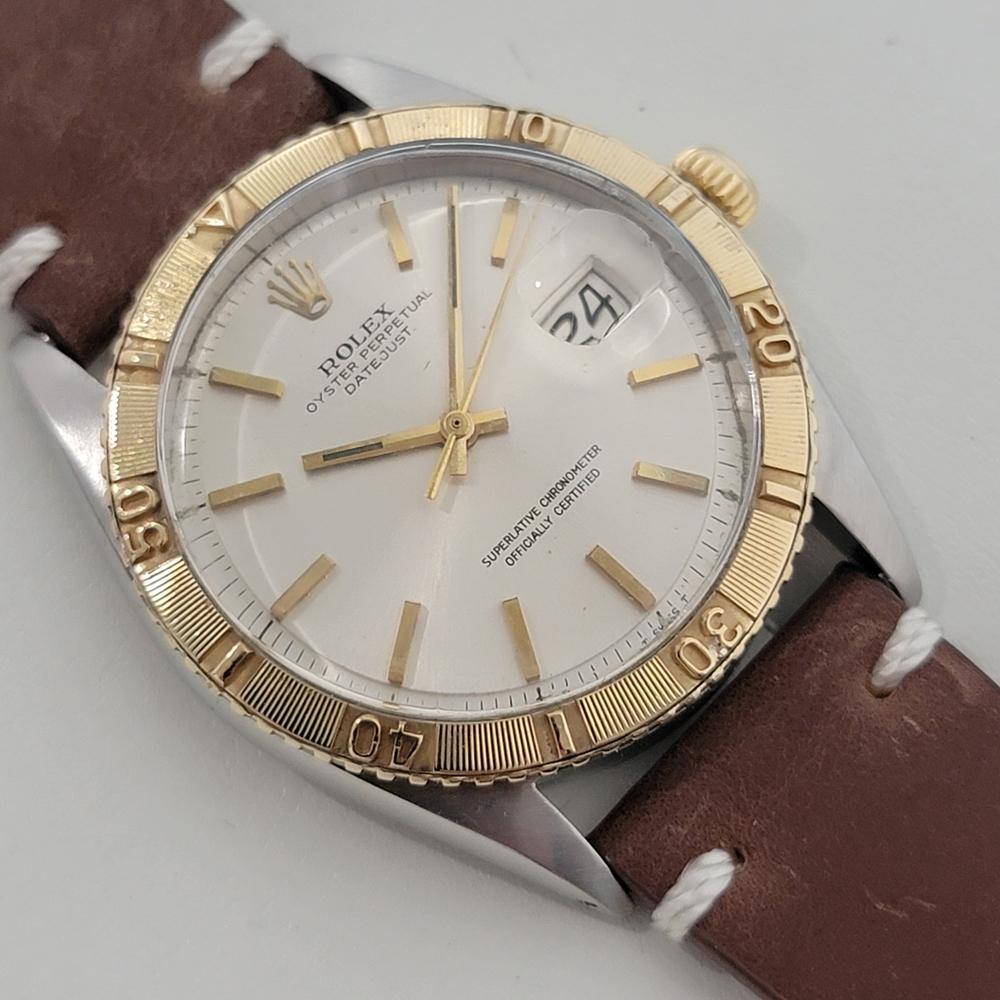 Retro Mens Rolex Oyster Datejust 1625 Thunderbird 18k SS 36mm Automatic 1960s RA421