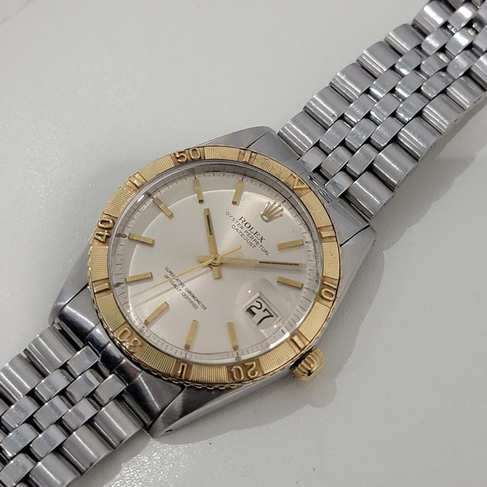 Mens Rolex Oyster Datejust 1625 Thunderbird 18k SS 36mm Automatic 1960s RA421 2