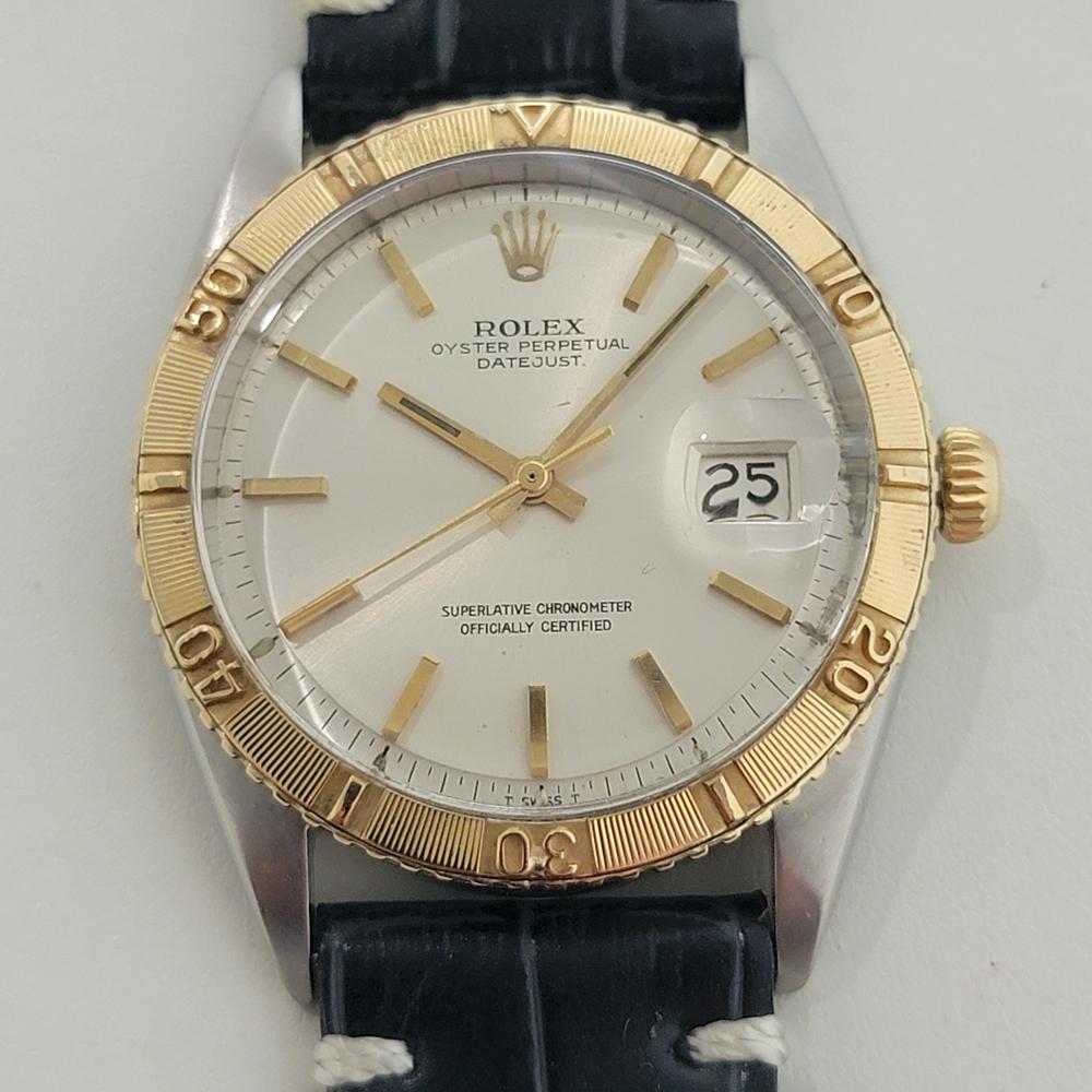 Classic icon, Men's 18K gold and stainless steel Rolex Oyster Perpetual Datejust 1625 automatic, c.1968, the Thunderbird, in excellent working condition. Verified authentic by a master watchmaker. Gorgeous Rolex signed dial, applied baton index hour