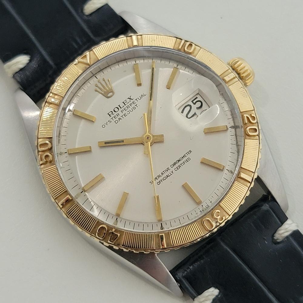 Retro Mens Rolex Oyster Datejust 1625 Thunderbird 18k SS 36mm Automatic 1960s RA421B