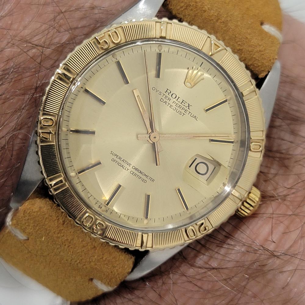 Mens Rolex Oyster Datejust 1625 Thunderbird 18k SS 36mm Automatic 1960s RA458 For Sale 8