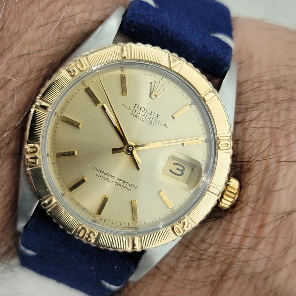 Herren Rolex Oyster Datejust 1625 Thunderbird 18k SS 36mm Automatik 1960s RA459B im Angebot 9