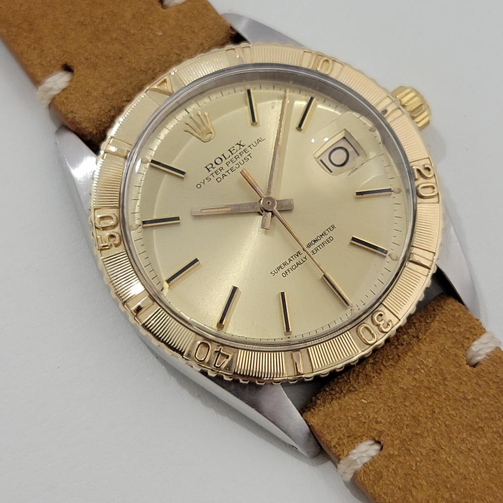 Retro Mens Rolex Oyster Datejust 1625 Thunderbird 18k SS 36mm Automatic 1960s RA458 For Sale