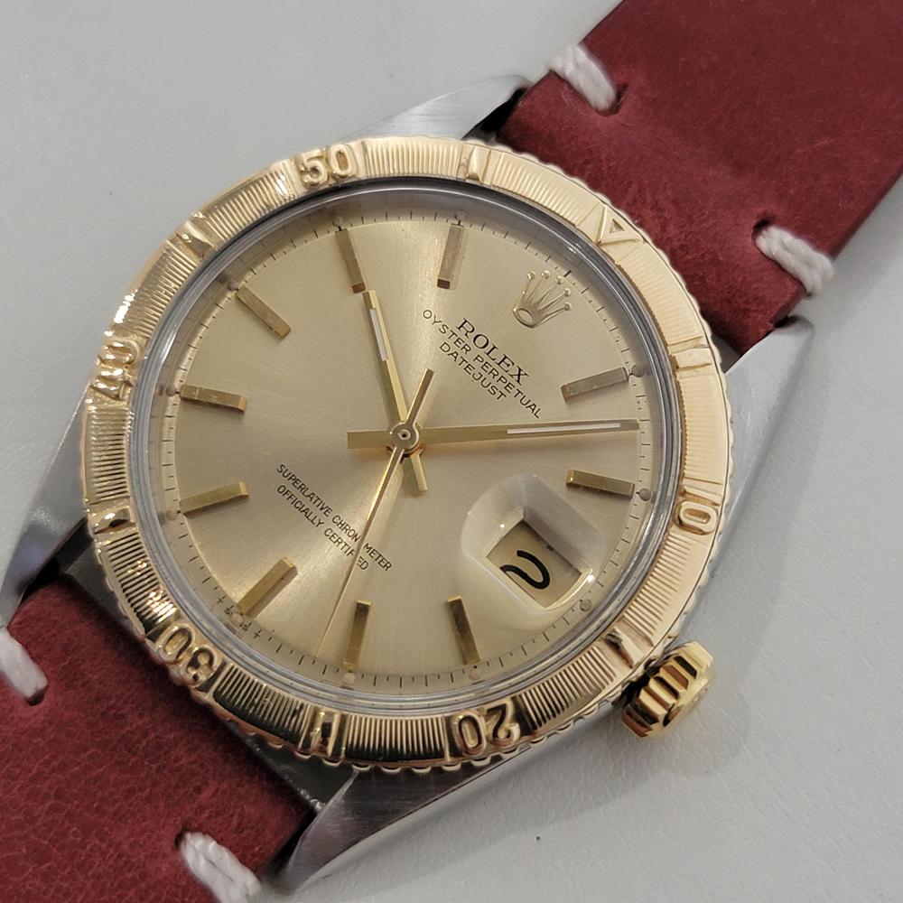 Herren Rolex Oyster Datejust 1625 Thunderbird 18k SS 36mm Automatik 1960er Jahre RA458 im Zustand „Hervorragend“ im Angebot in Beverly Hills, CA