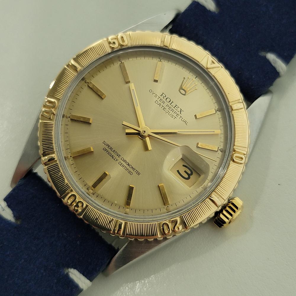 Herren Rolex Oyster Datejust 1625 Thunderbird 18k SS 36mm Automatik 1960s RA459B im Zustand „Hervorragend“ im Angebot in Beverly Hills, CA