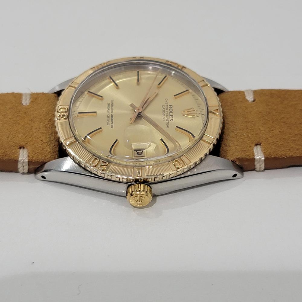 Men's Mens Rolex Oyster Datejust 1625 Thunderbird 18k SS 36mm Automatic 1960s RA458 For Sale