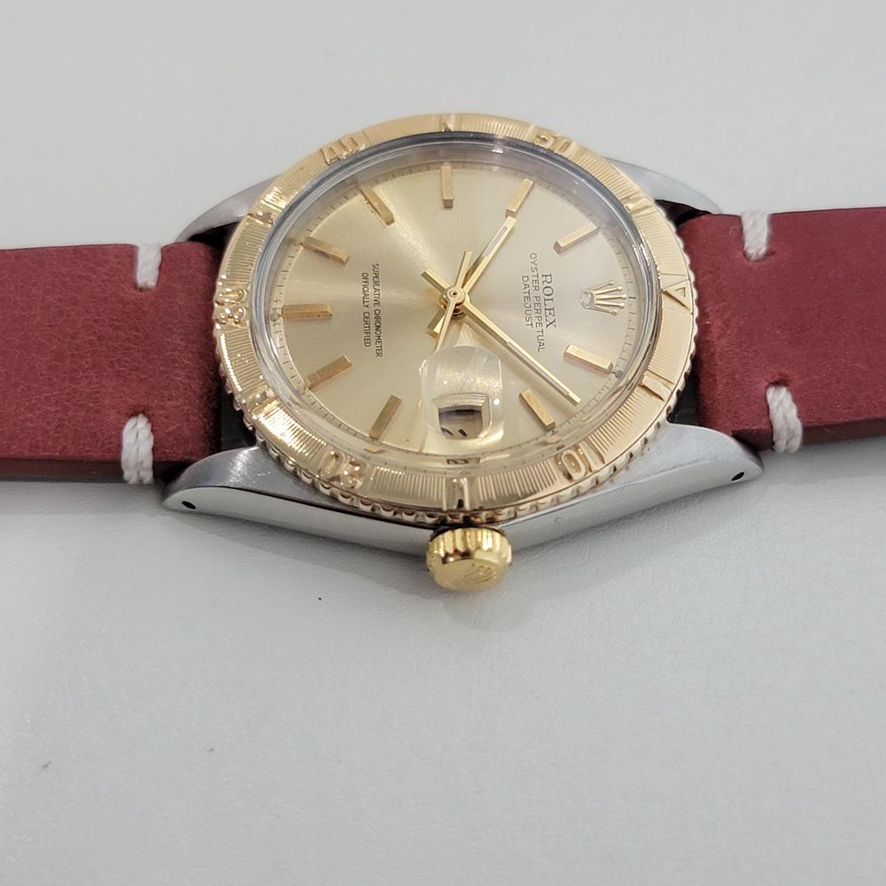 Herren Rolex Oyster Datejust 1625 Thunderbird 18k SS 36mm Automatik 1960er Jahre RA458 im Angebot 1