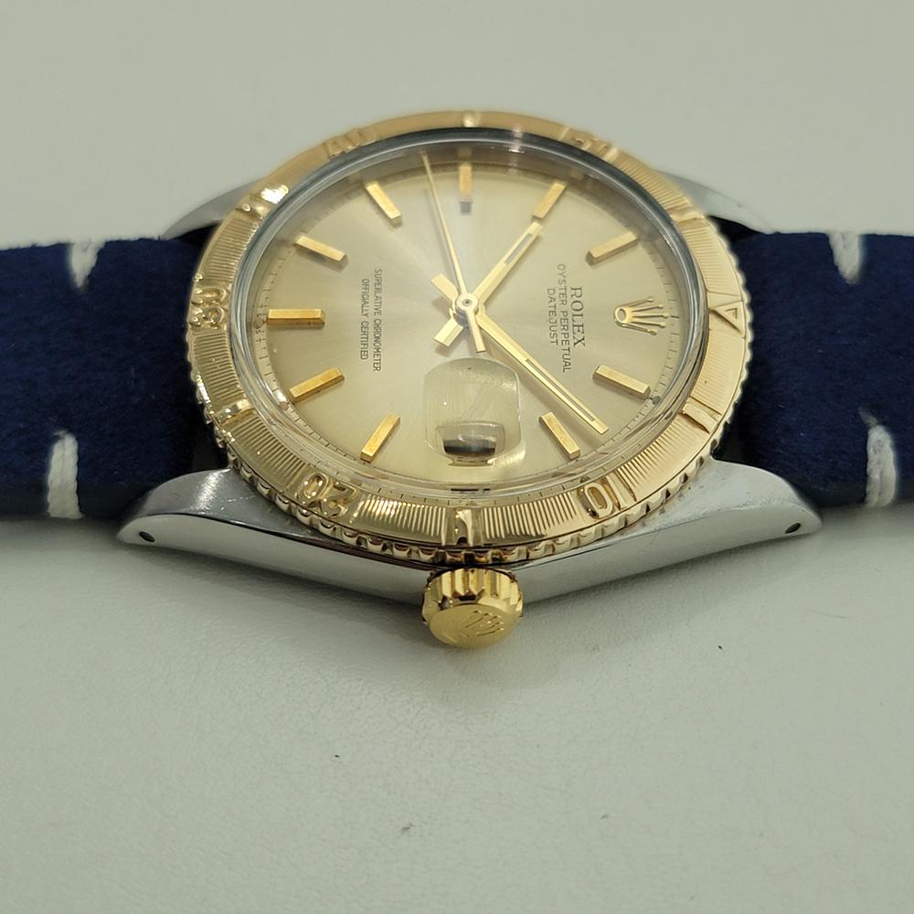 Herren Rolex Oyster Datejust 1625 Thunderbird 18k SS 36mm Automatik 1960s RA459B im Angebot 1
