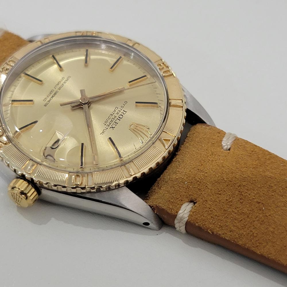 Mens Rolex Oyster Datejust 1625 Thunderbird 18k SS 36mm Automatic 1960s RA458 For Sale 1