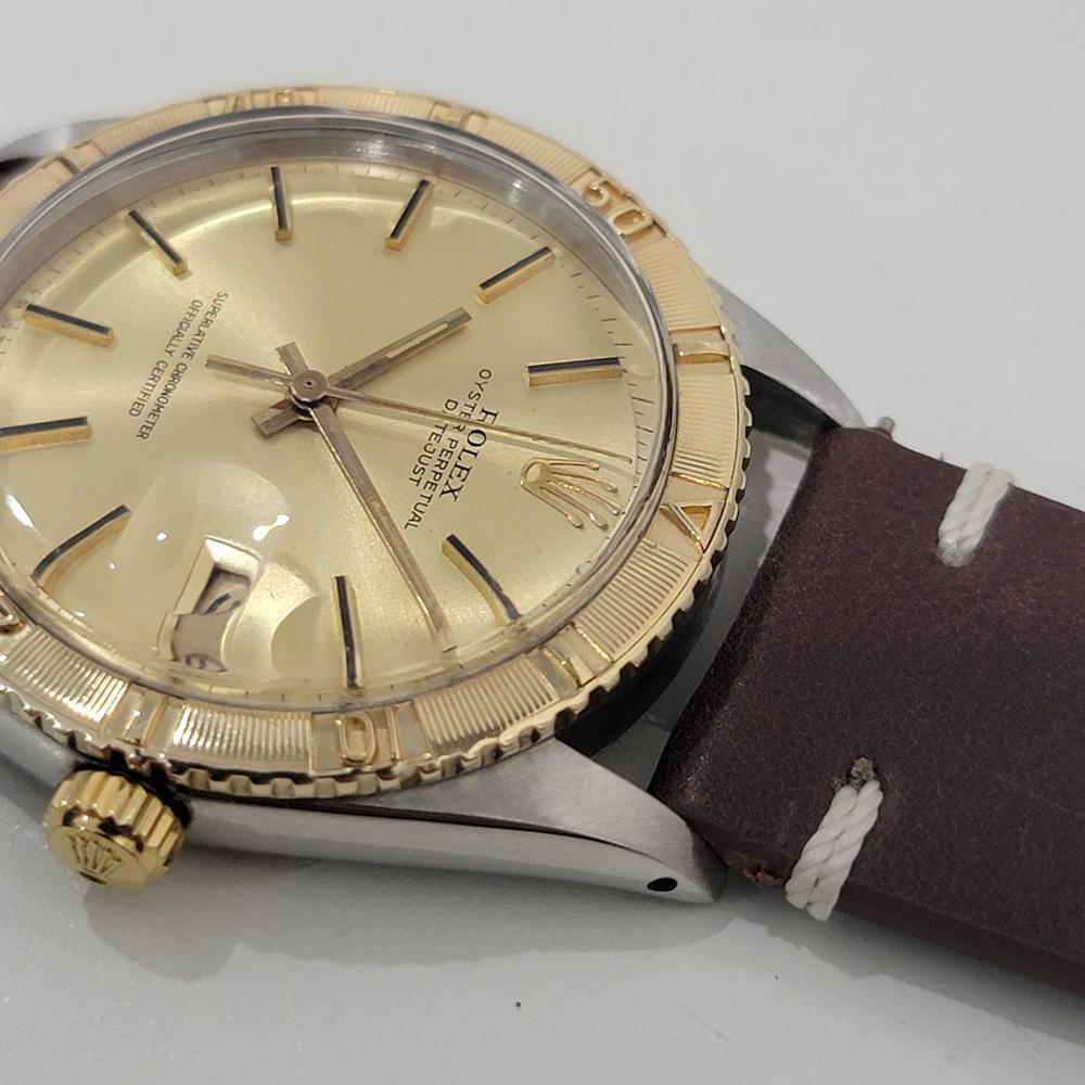 Mens Rolex Oyster Datejust 1625 Thunderbird 18k SS 36mm Automatic 1960s RA458 For Sale 1