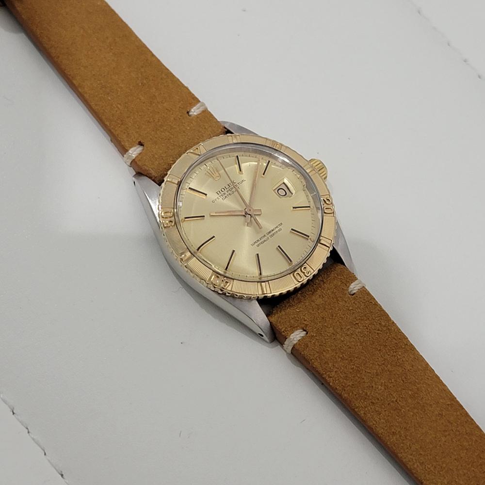 Mens Rolex Oyster Datejust 1625 Thunderbird 18k SS 36mm Automatic 1960s RA458 For Sale 2