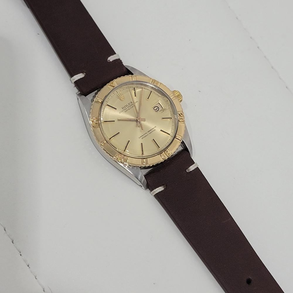Mens Rolex Oyster Datejust 1625 Thunderbird 18k SS 36mm Automatic 1960s RA458 For Sale 2