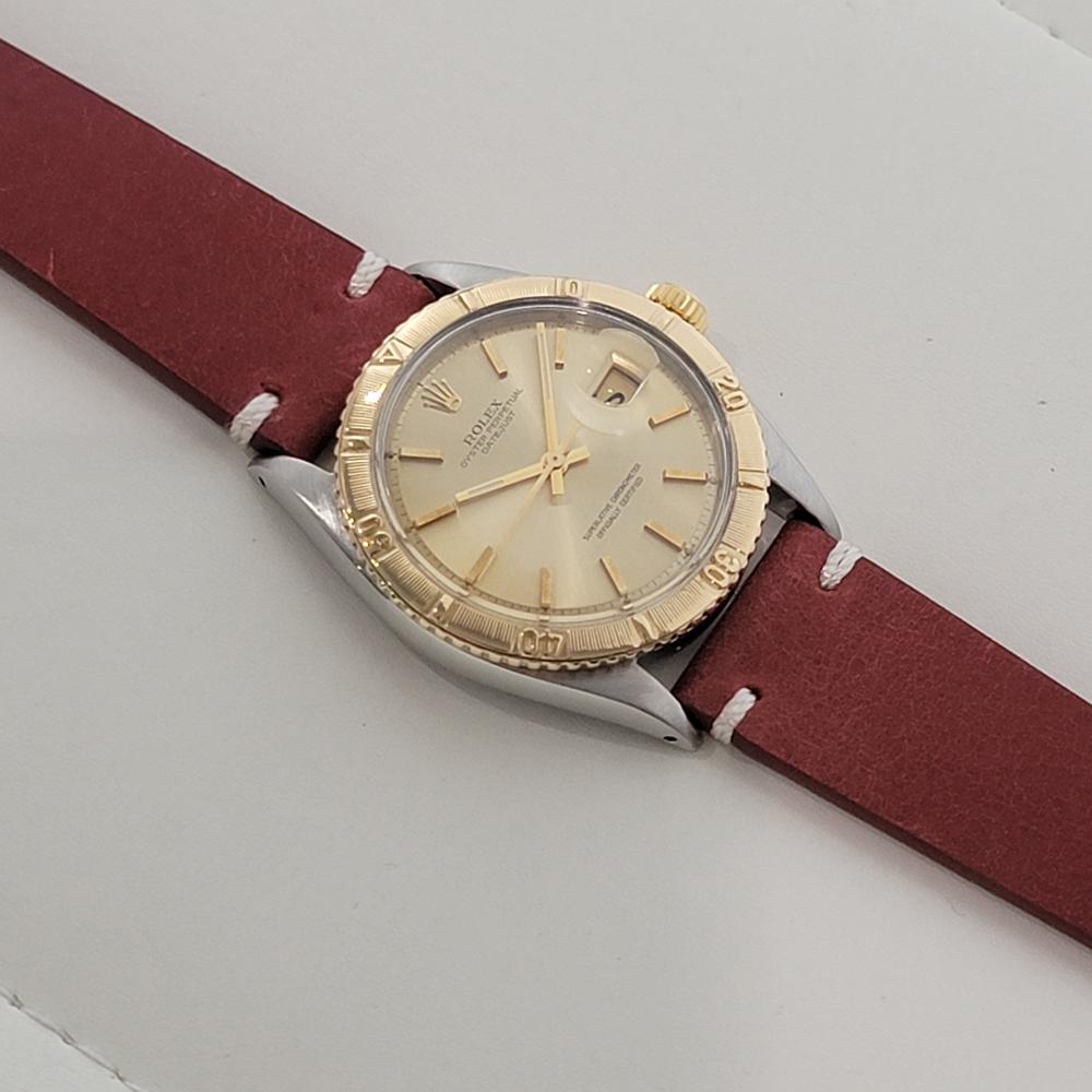 Herren Rolex Oyster Datejust 1625 Thunderbird 18k SS 36mm Automatik 1960er Jahre RA458 im Angebot 3