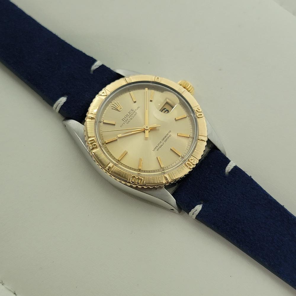 Herren Rolex Oyster Datejust 1625 Thunderbird 18k SS 36mm Automatik 1960s RA459B im Angebot 3