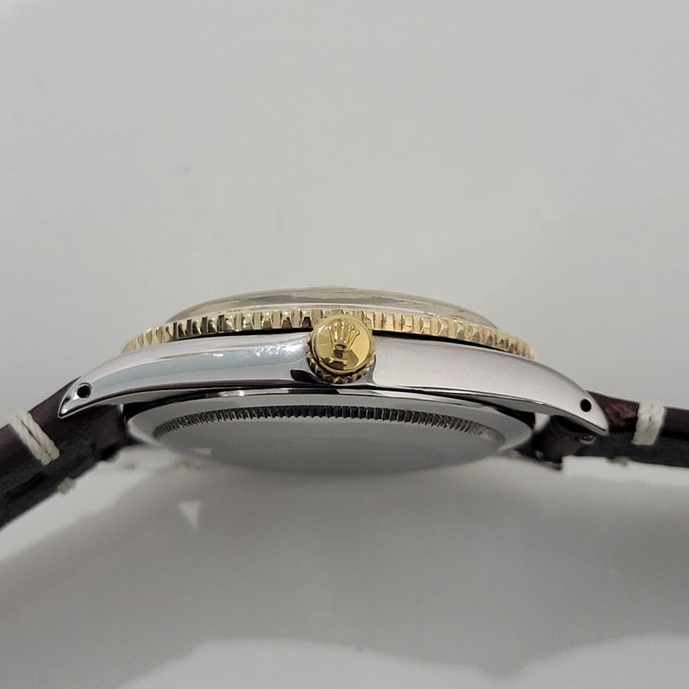 Mens Rolex Oyster Datejust 1625 Thunderbird 18k SS 36mm Automatic 1960s RA458 For Sale 4