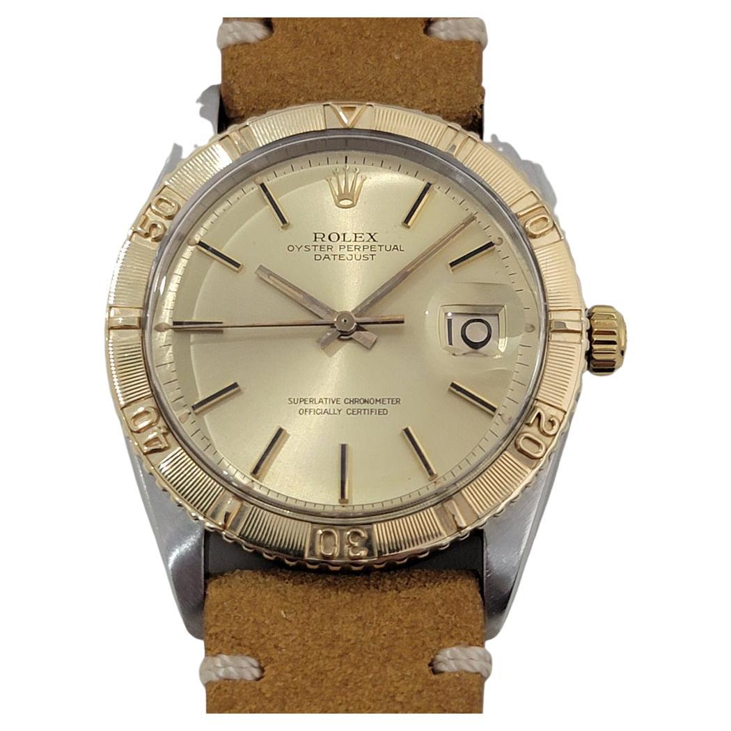 Rolex Oyster Datejust 1625 Thunderbird 18k SS 36mm automatique des années 1960 RA458