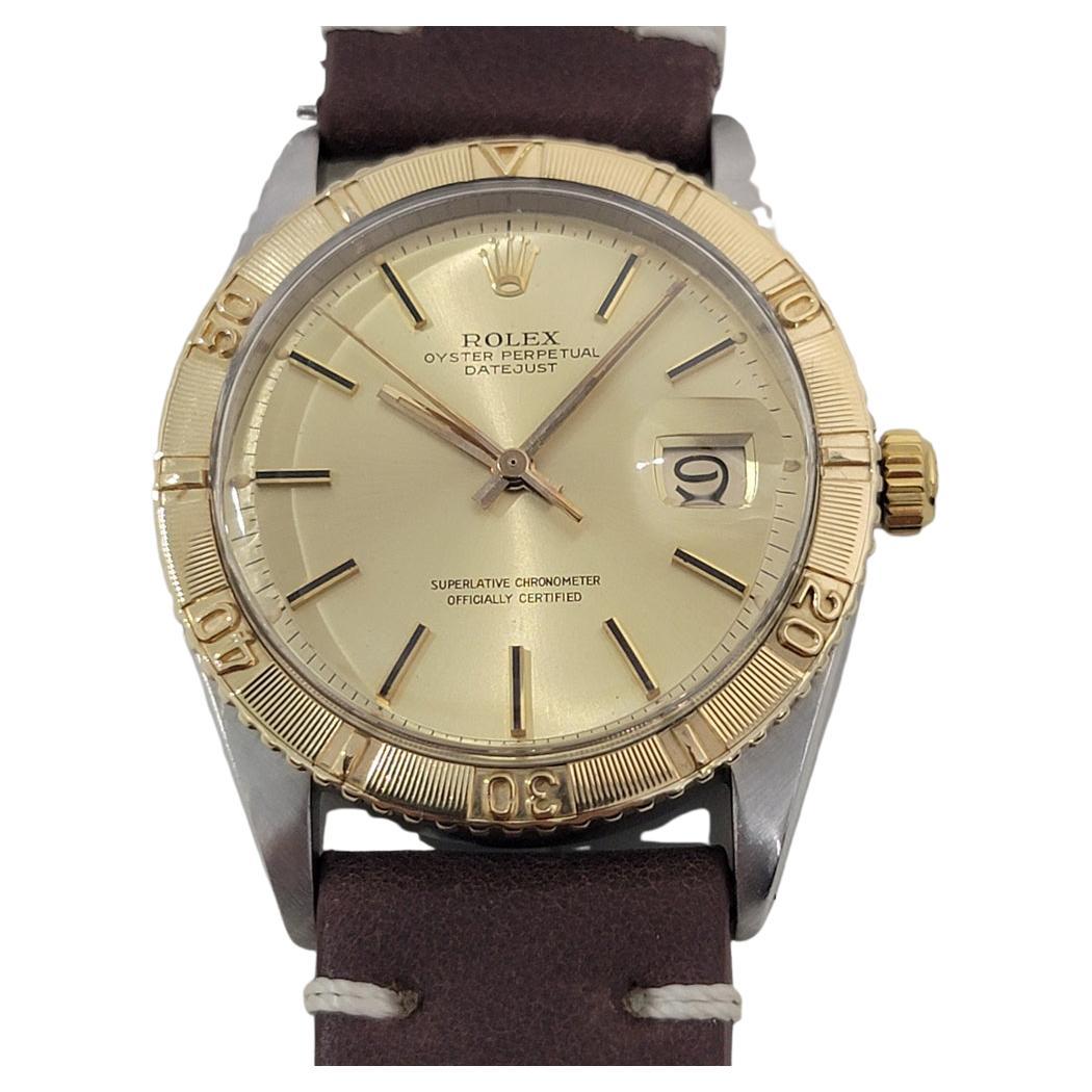 Rolex Oyster Datejust 1625 Thunderbird 18k SS 36mm automatique des années 1960 RA458