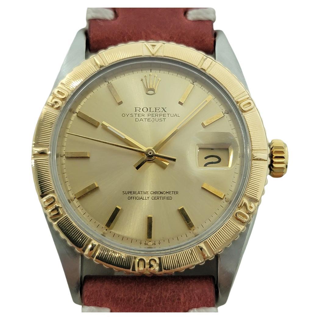 Rolex Oyster Datejust 1625 Thunderbird 18k SS 36mm automatique des années 1960 RA458