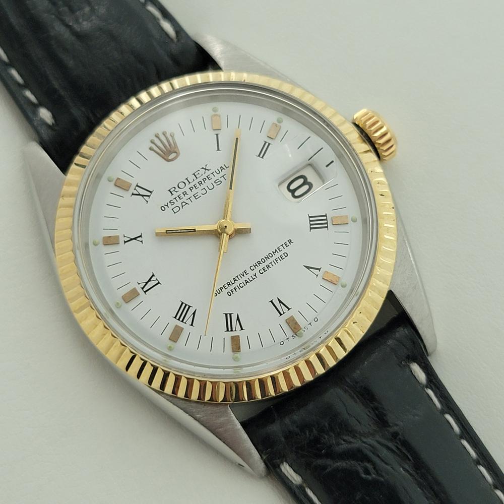 Mens Rolex Oyster Datejust Ref 1600 14k Gold SS Automatic 1960s RA169B In Excellent Condition In Beverly Hills, CA
