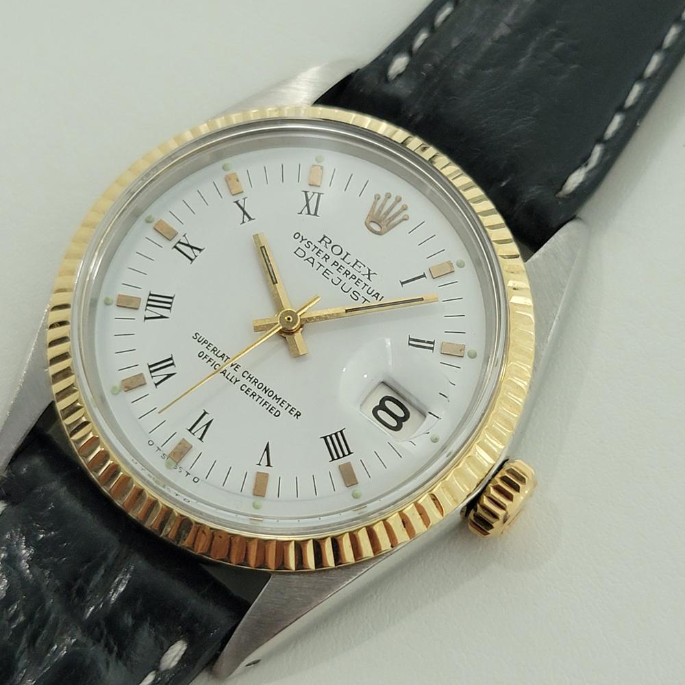 Men's Mens Rolex Oyster Datejust Ref 1600 14k Gold SS Automatic 1960s RA169B
