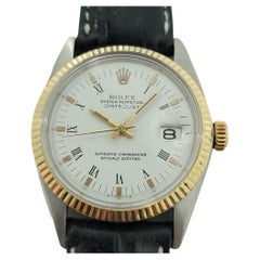 Mens Rolex Oyster Datejust Ref 1600 14k Gold SS Automatic 1960s RA169B