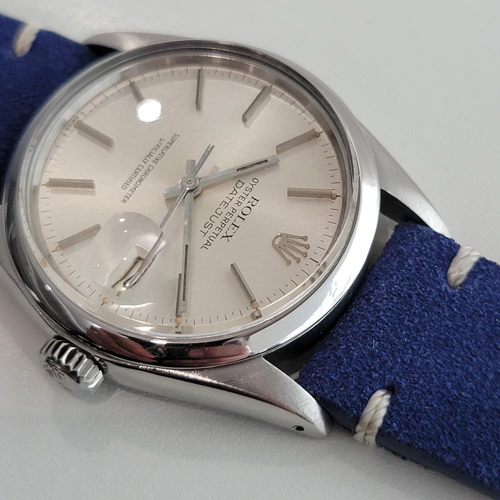 Mens Rolex Oyster Datejust Ref 16000 Automatic 1970s Vintage Swiss RA315B In Excellent Condition For Sale In Beverly Hills, CA