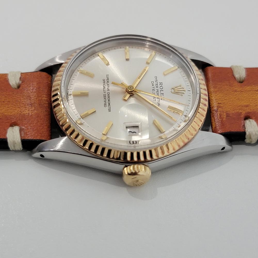 Men's Rolex Oyster Datejust Ref 1601 18k SS Automatic Vintage 1970s RJC132T In Excellent Condition For Sale In Beverly Hills, CA
