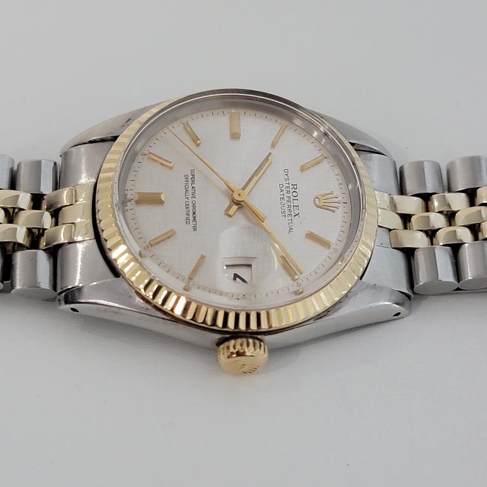 Mens Rolex Oyster Datejust Ref 1601 14k SS Automatic 1970s Vintage RJC178 In Excellent Condition In Beverly Hills, CA