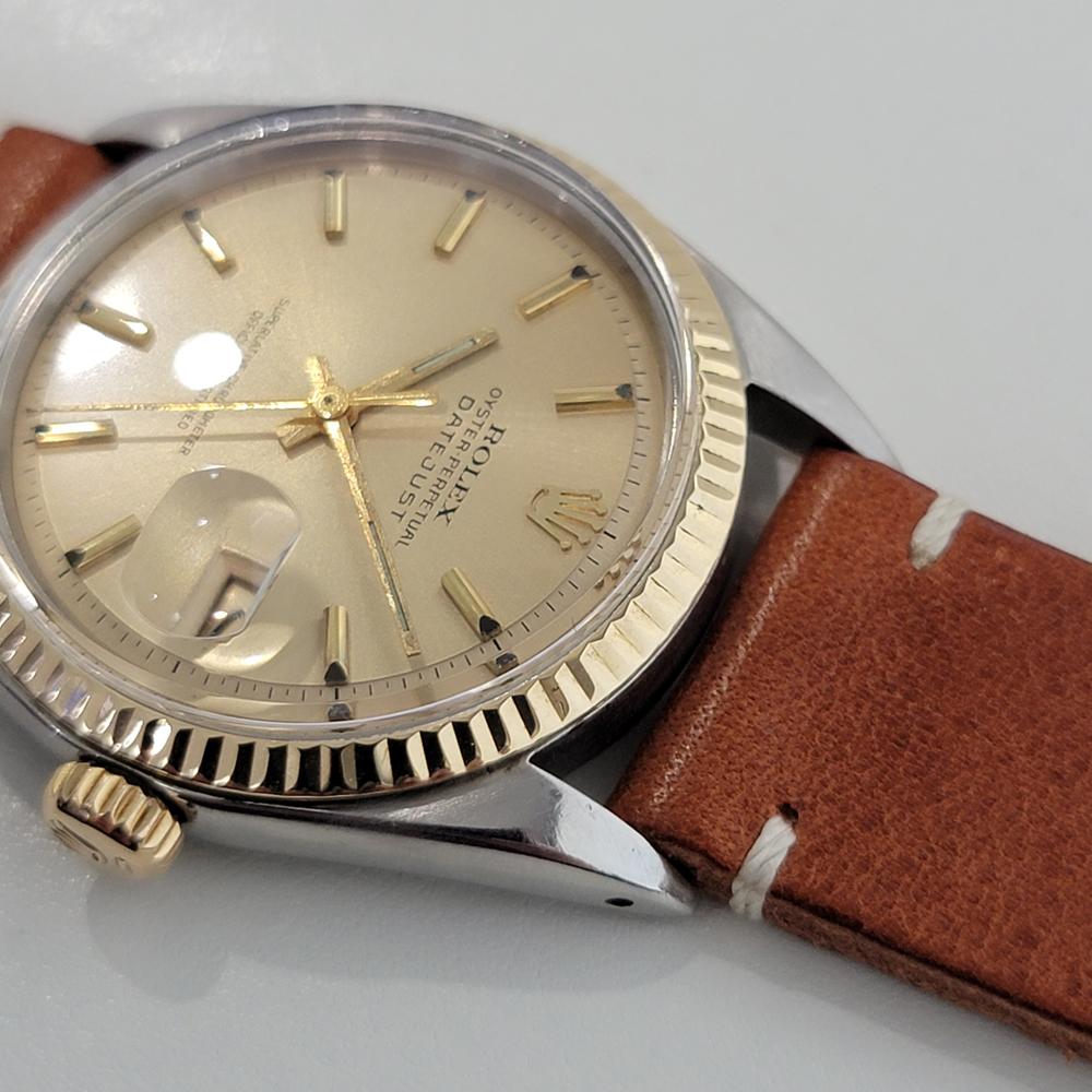 Mens Rolex Oyster Datejust Ref 1601 18k Gold Ss Automatic 1960 Swiss RA318B In Excellent Condition For Sale In Beverly Hills, CA