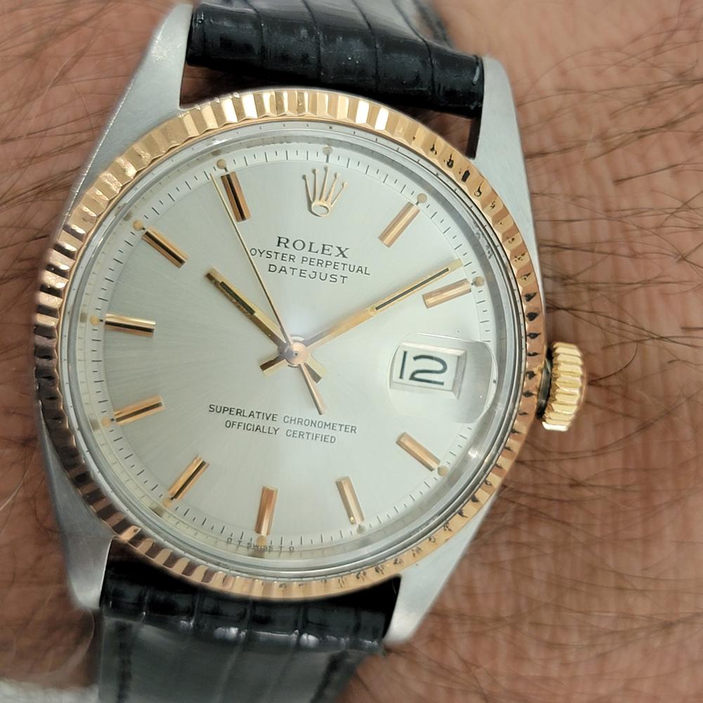 Mens Rolex Oyster Datejust Ref 1601 18k SS Automatic 1960s Vintage RJC159B For Sale 6