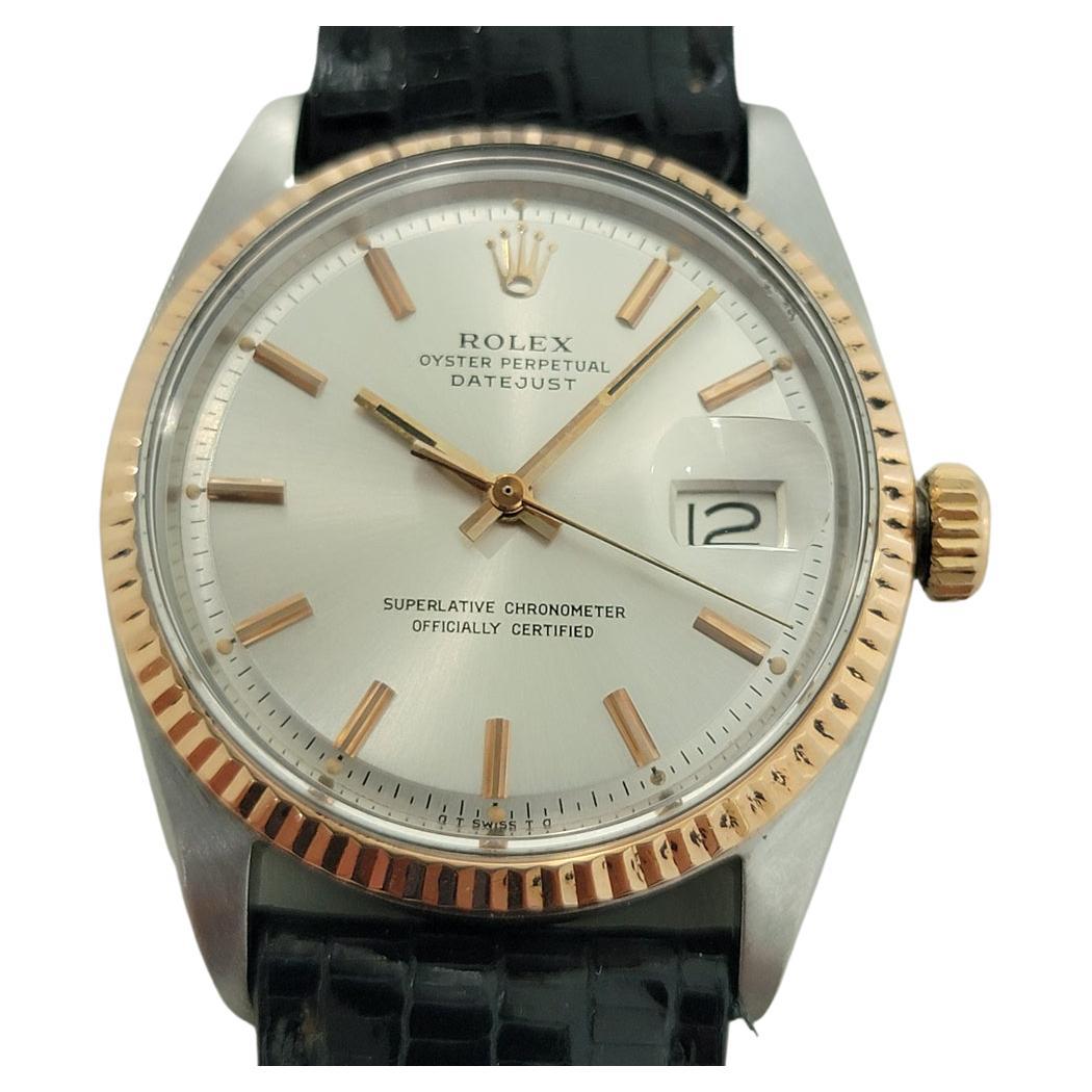 Mens Rolex Oyster Datejust Ref 1601 18k SS Automatic 1960s Vintage RJC159B For Sale