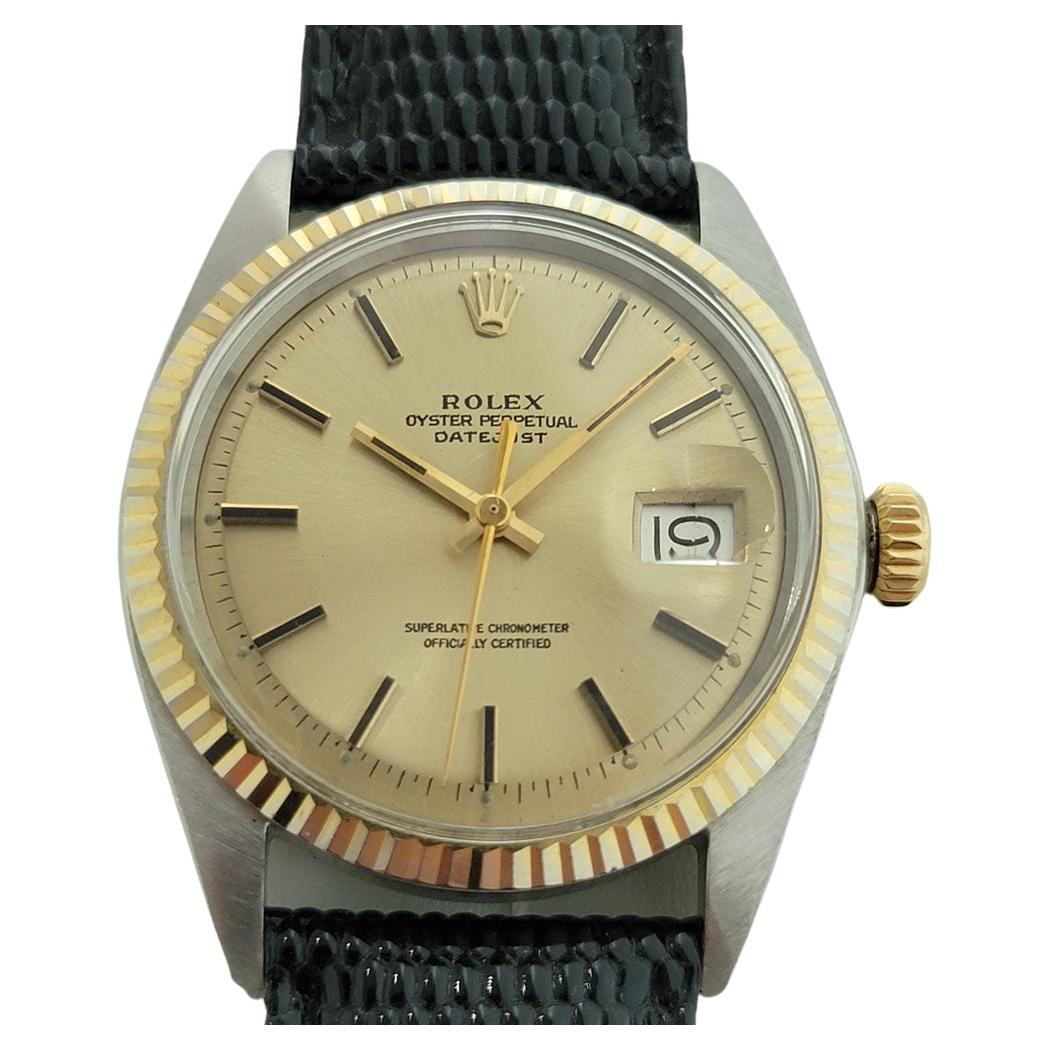 Mens Rolex Oyster Datejust Ref 1601 18k SS Automatic 1970s Vintage RA170B