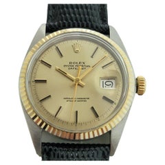 Mens Rolex Oyster Datejust Ref 1601 18k SS Automatic 1970s Vintage RA170B