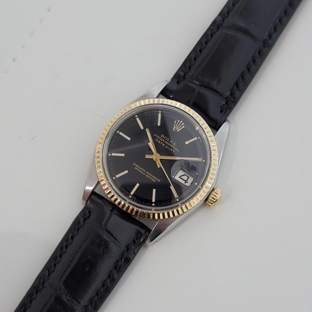 Mens Rolex Oyster Datejust Ref 1601 18k SS Automatic 1970s Vintage RJC172 1