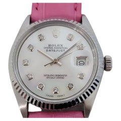 Rolex Oyster Datejust Uomo Ref 1601 18k SS Quadrante automatico MOP 1970s RA243P