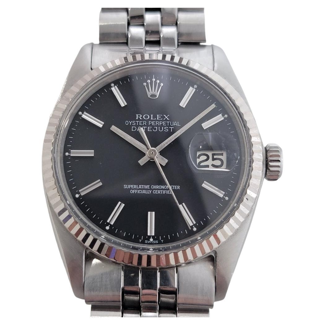 Mens Rolex Oyster Datejust Ref 1601 18k White Gold SS Automatic 1970s RA337 For Sale