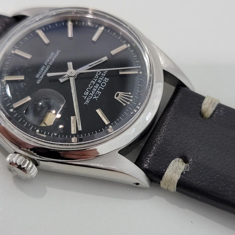 Mens Rolex Oyster Datejust Ref 1601 Automatic 1960s Vintage Swiss RA131B In Excellent Condition For Sale In Beverly Hills, CA