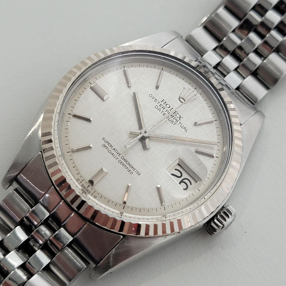 Mens Rolex Oyster Datejust Ref 1601 Automatic 1970s All Original RA333 In Excellent Condition In Beverly Hills, CA