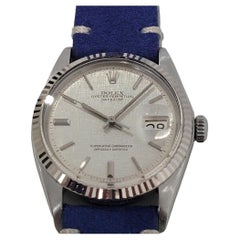 Mens Rolex Oyster Datejust Ref 1601 Automatic Linen Dial 1970s Swiss RA333B
