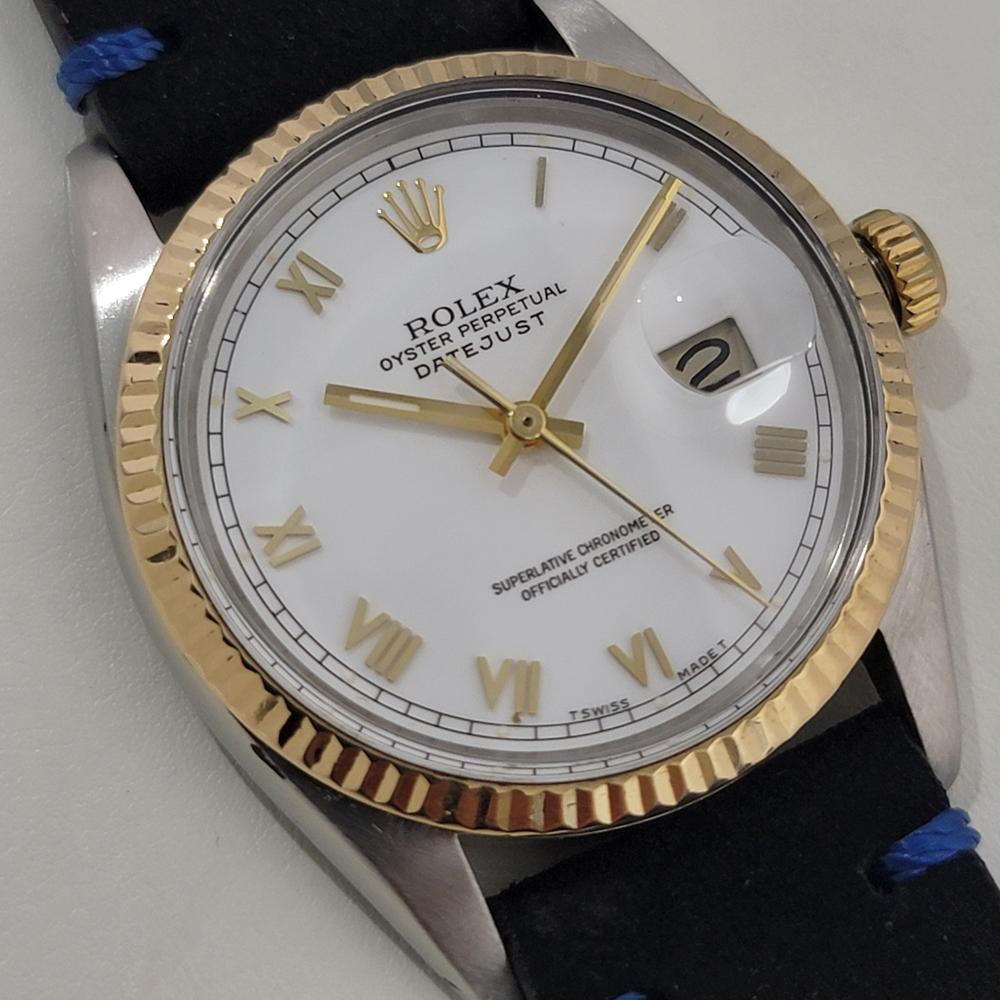 Mens Rolex Oyster Datejust Ref 16013 18k Gold SS 36mm Automatic 1980s NA104B In Excellent Condition In Beverly Hills, CA