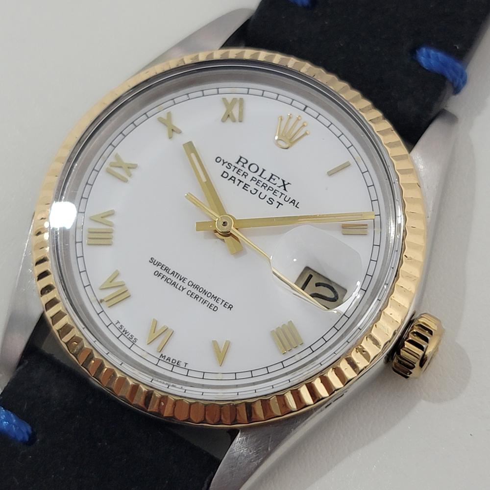 Men's Mens Rolex Oyster Datejust Ref 16013 18k Gold SS 36mm Automatic 1980s NA104B